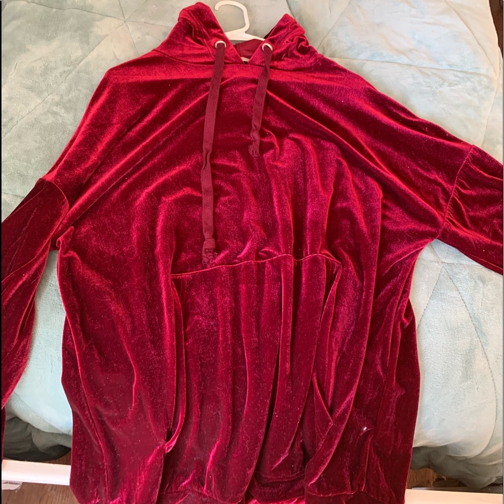 Red velvet hoodie